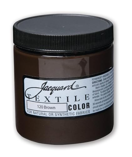 Jacquard Brown Permanent Fabric Paint - 8 Oz for Clothes & Upholstery