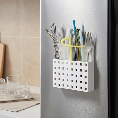 BLOUROOS Magnetic Straw Holder for Cabinet & Counter Storage