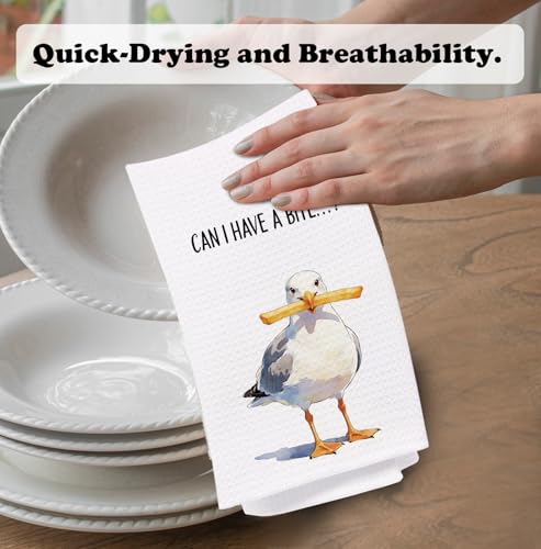 Funny Seagull Kitchen Towels, 16x24 Inch Decorative Hand Towels