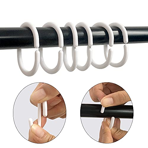 Plastic Shower Curtain Hooks – Versatile White C Rings for Bathroom