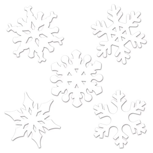 Mini Snowflake Cutouts Christmas Decorations - 10 Pack, 4-4.5 Inch Winter Wall & Table Decor