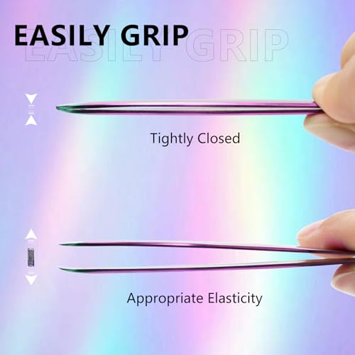 EMEDA L Curved Eyelash Extension Tweezers with Fiber Tip Stainless Steel