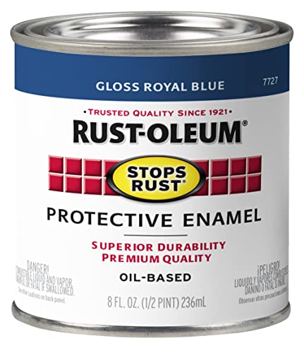 Rust-Oleum Stops Rust Enamel Paint, 8 Fl Oz, Gloss Royal Blue