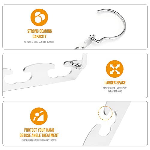 HOUSE DAY 4 Pack Stainless Steel Space Saving Hangers - Closet Organizer & Clothes Storage