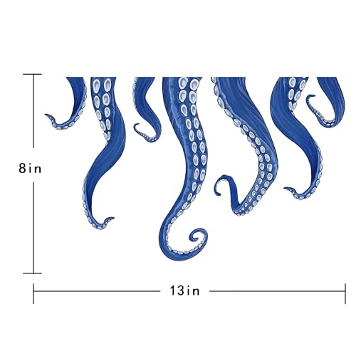 Blue Octopus Tentacle Toilet Lid Decal - Peel & Stick Bathroom Decor