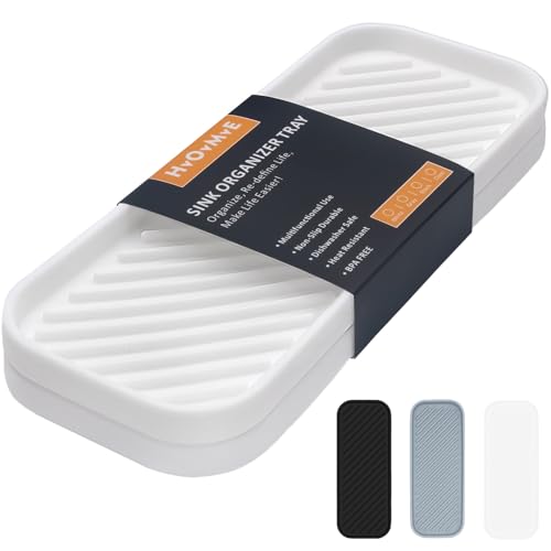 Silicone Organizer Tray - 2 Pack for Kitchen & Bathroom Storage