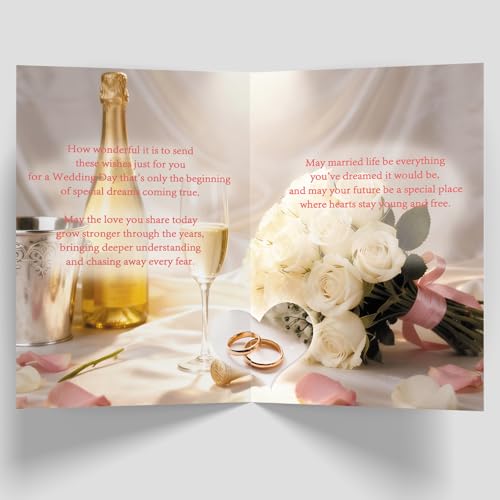 Missonemi Wedding Card for Bride and Groom, 5x7 Inch Couple Greeting Card
