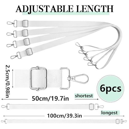 AUGSUN White Adjustable Homecoming Mum Neck Straps - 6 Pack