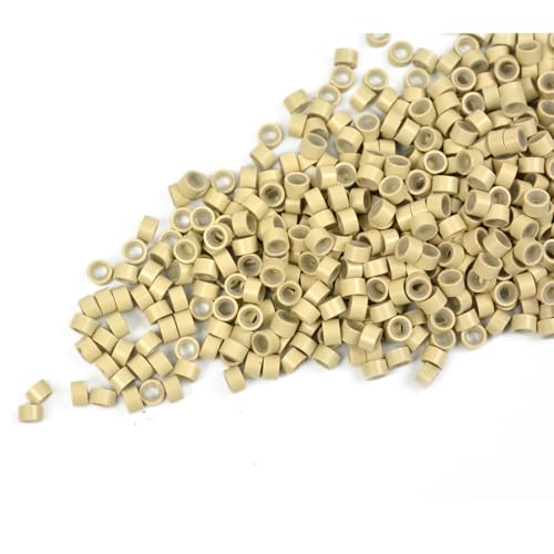 Silicone Lined Micro Rings Hair Extension Beads 5mm Blonde - 500 Pcs