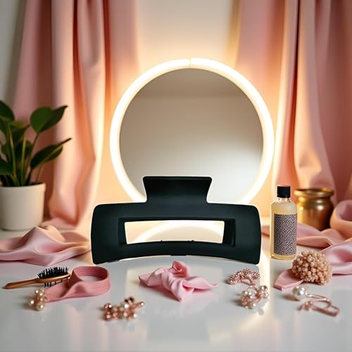 Square Black Hair Claw Clips for Thick and Thin Hair - Large Non-Slip Barrette