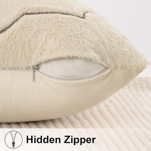 18x18 Fall Pumpkin Pillow Covers Set of 2 - Beige Embroidered