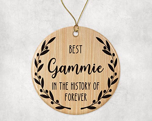 Best Gammie Christmas Ceramic Ornament Double-Sided Holiday Keepsake