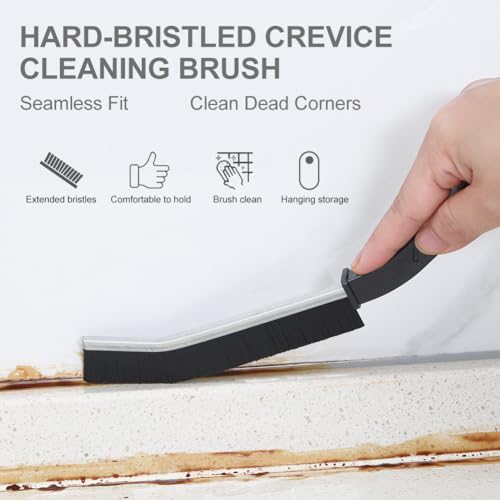 Hard Bristle Crevice Cleaning Brush Set - 3 Pcs for Home & Bathroom