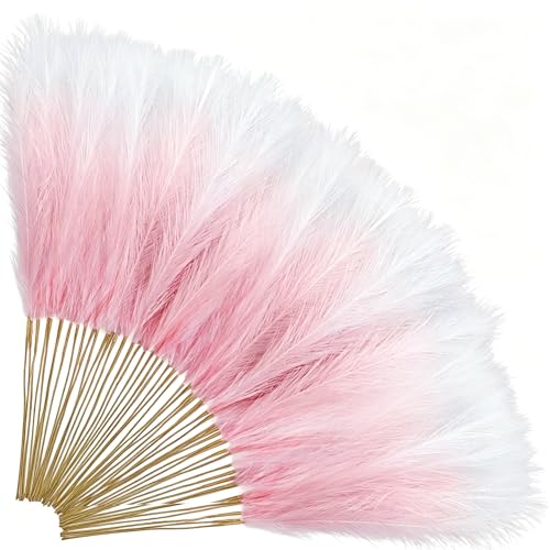 Pink Pampas Grass Decor - 50Pcs 21.6" Faux Pompas for Boho Home