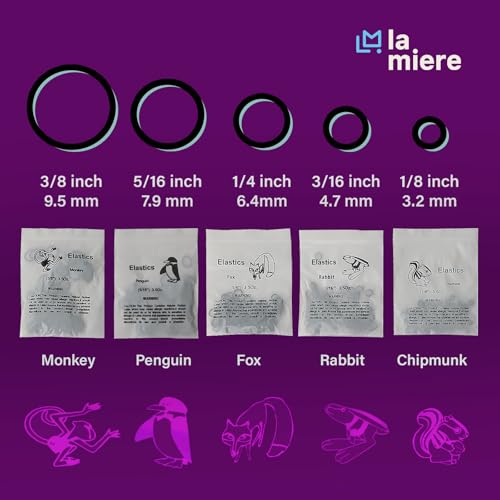 LA MIERE Black Orthodontic Elastics Non-Latex Dental Rubber Bands Heavy 6.5 Oz 3/16 Inch 100 Pack