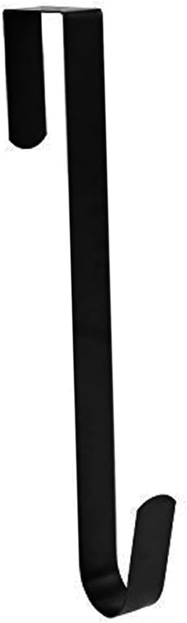 Skiennix 10-Inch Wreath Hanger - Durable Metal Over-The-Door Hook for Christmas Decor - Black