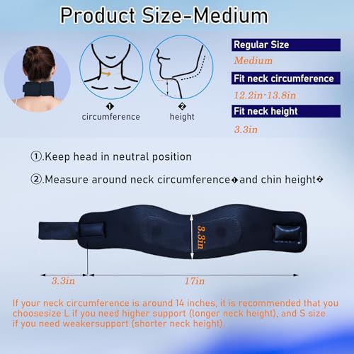 Leeveel Adjustable Neck Brace Collar for Pain Relief & Support