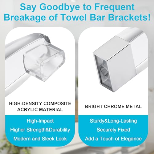 Clear Acrylic Towel Bar Brackets for Alumax & Basco Shower Doors (2 Pack)