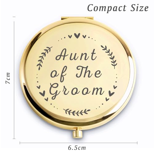 Aunt of the Groom Personalized Compact Mirror Engraved Gift