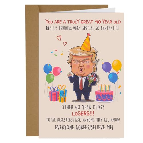 Hilarious 40th Birthday Card for Men & Women - Witty Humor