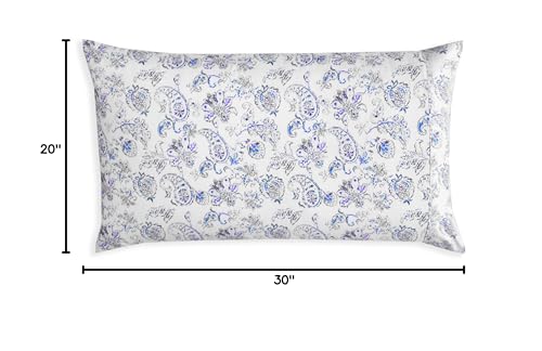 Elegant Comfort Paisley Pillowcase Set - 2 Premium Microfiber Covers, Midnight Blue