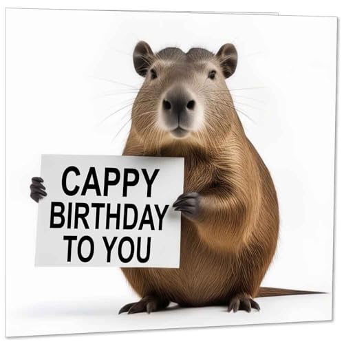 Capybara Birthday Card - Premium Eco-Friendly Greeting Card 145mm