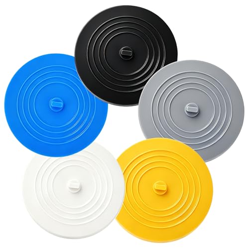 Universal 6-Inch Silicone Drain Stopper 5 Pack - Multi-Color
