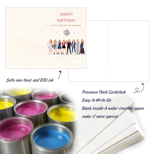 Retro Disco Birthday Card for Best Friend with Envelope and Sticker