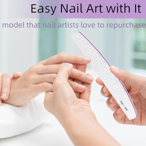 Professional Nail Files 15-Pack 100/180 Grit Double-Sided Emery Boards