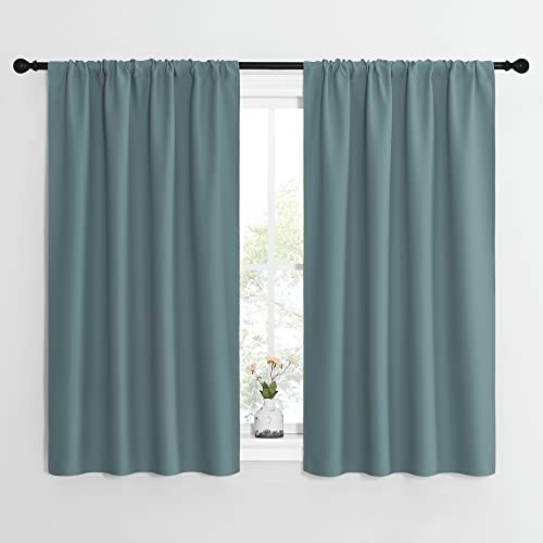 NICETOWN Greyish Blue Blackout Curtains - 42"W x 54"L, 2-Panel Set