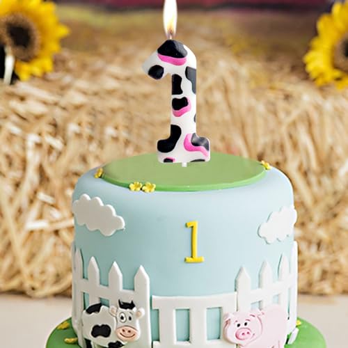 Cow Theme 5th Birthday Candle - Eco-Friendly, Long Lasting Design