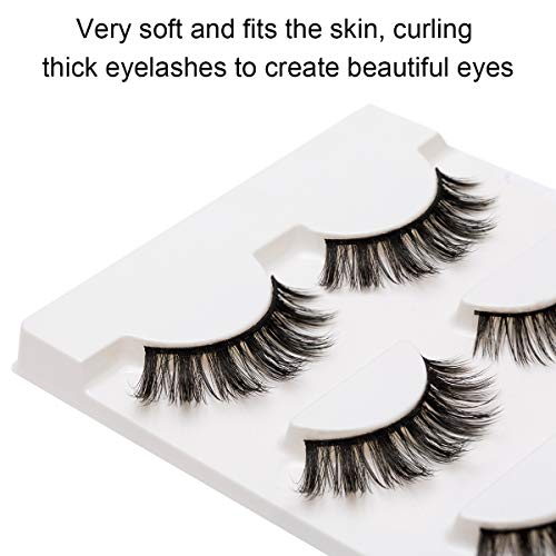 DYSILK Wispy Faux Mink Lashes 3 Pairs - Fluffy Cat Eye False Eyelashes