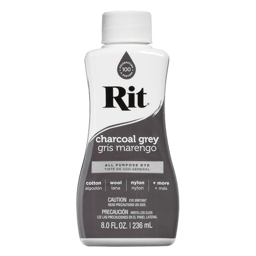 Rit Charcoal Grey All-Purpose Liquid Dye, 8 Fl Oz - Versatile Fabric Colorant