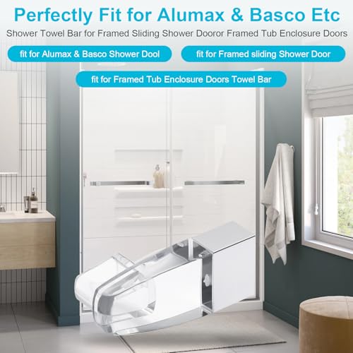 Clear Acrylic Towel Bar Brackets for Alumax & Basco Shower Doors (2 Pack)