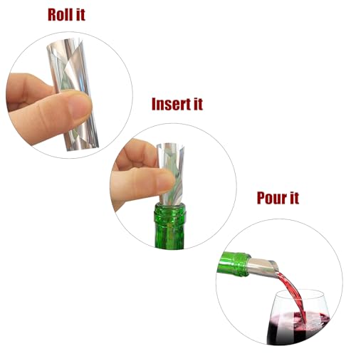 Silver Wine Pourer Discs - Drip-Free Reusable Pouring Spouts