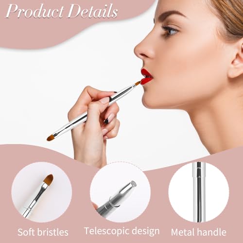 Sliverdew Double-Ended Retractable Lip Brush with Cap for Travel
