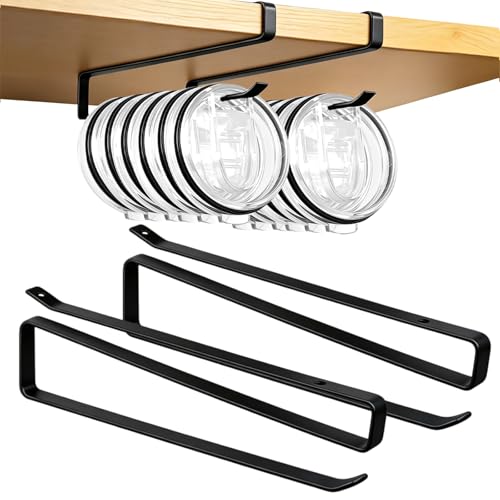 Mecyfaty Tumbler Lid Organizer (2 Pack) - Black Under-Cabinet Storage Rack