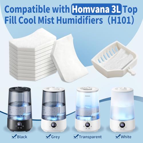 50 Pack Unscented Aroma Pads for Homvana 3.6L Humidifier