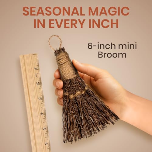 6-Inch Cinnamon Broomstick - Scented Rustic Mini Broom
