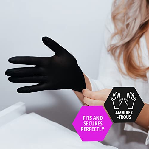 MED PRIDE Black Nitrile Exam Gloves, Large, 1000-Count - Powder-Free