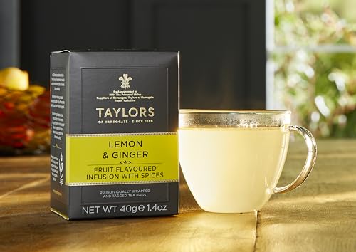 Taylors of Harrogate Lemon & Ginger Herbal Tea - 40 Individually Wrapped Bags