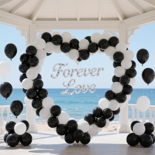 Black Matte Latex Balloons 12 Inch 100 Pack for Party Decor and Arches