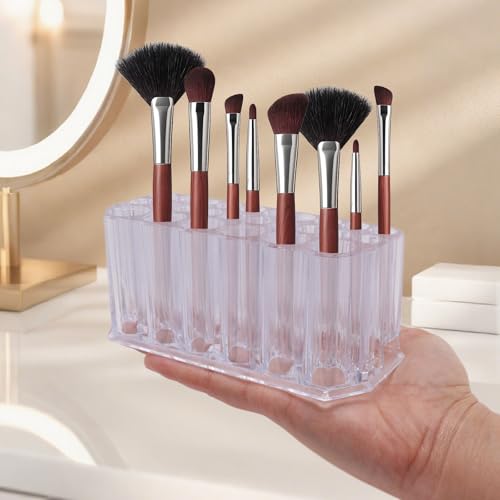 Acrylic Eyeliner & Lip Liner Organizer with 26 Slots - Clear Storage Case