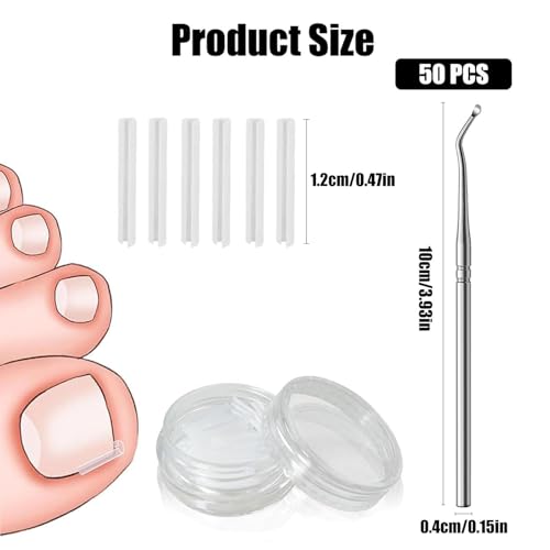 50 Pcs Ingrown Toenail Corrector Strips Kit - Pain Relief Pedicure Tool