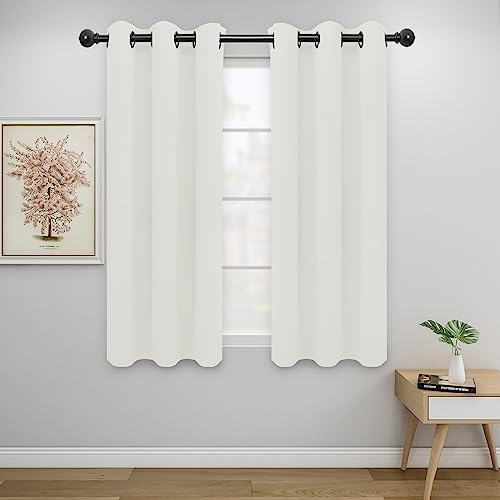 Easy-Going Thermal Grommet Curtains, Ivory, 34"W x 54"L, 2 Panels