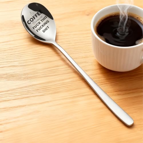 Funny Engraved Coffee Spoon - 304 Stainless Steel Long Handle