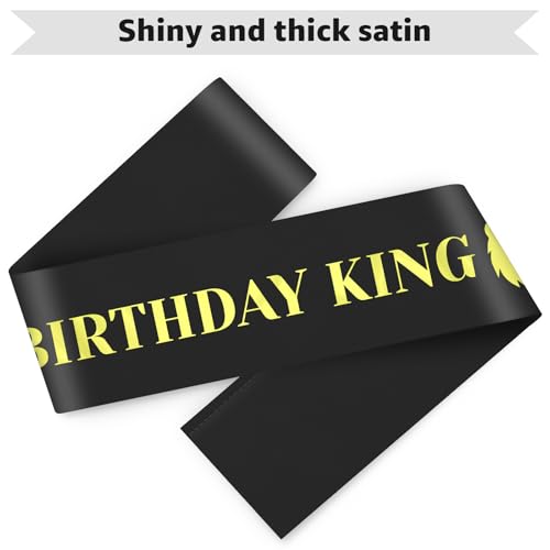 60th Birthday Sash for Men - Satin Black Gift for Him