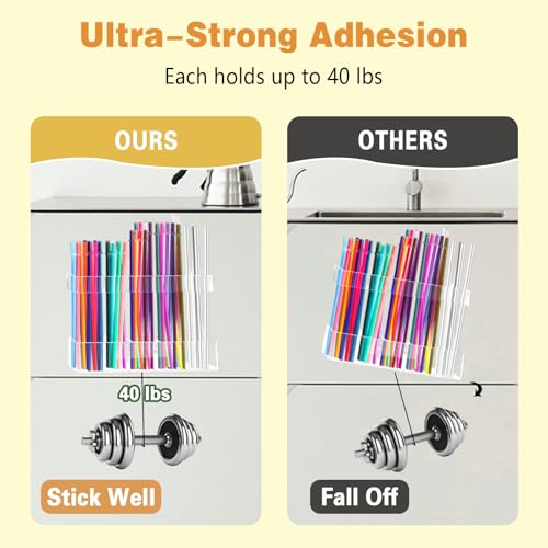 Acrylic Straw Holder with Adjustable Split Design - 9.5'' Storage for Kitchen