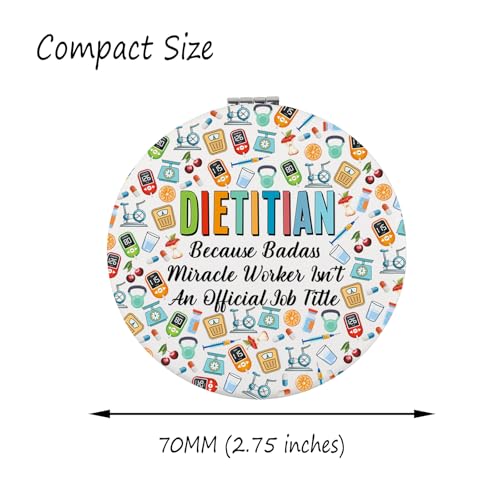 Dietitian Compact Makeup Mirror Funny RD Nutritionist Graduation Gift
