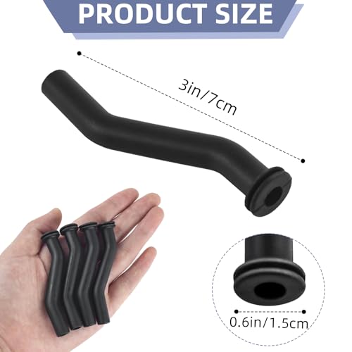 4-Pack 3-Inch Rubber Vacuum Hoses for John Deere & Briggs Mowers